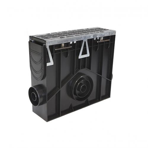 Пескоуловитель 100 h415 пластиковый в сборе с решеткой чугунной щелевой 100 HEAVY Е-600 тип М - ТЛК Галеон | Надежный партнер в области каменной продукции и решений для благоустройства городских пространств.