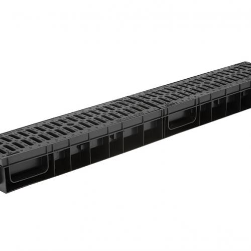 Лоток Ecoteck MEDIUM 100.65 h85 с решеткой пластиковой, кл. C250 (черный) - ТЛК Галеон | Надежный партнер в области каменной продукции и решений для благоустройства городских пространств.