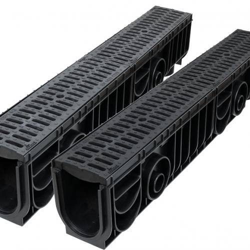 Лоток Ecoteck MEDIUM 100.175 h195 с решеткой пластиковой, кл. C250 (металлик) - ТЛК Галеон | Надежный партнер в области каменной продукции и решений для благоустройства городских пространств.