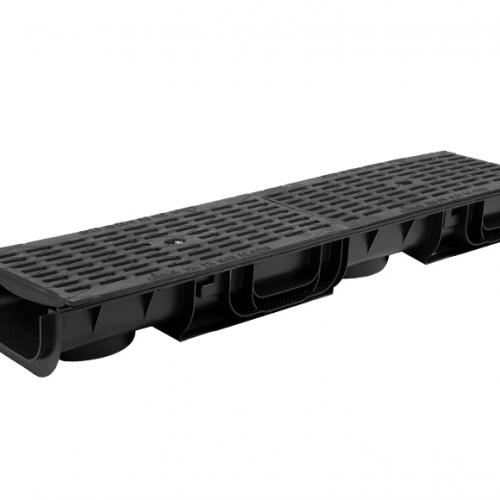 Лоток Ecoteck STANDART 200.96 h100 с решеткой чугунной щелевой C250 (черный) - ТЛК Галеон | Надежный партнер в области каменной продукции и решений для благоустройства городских пространств.