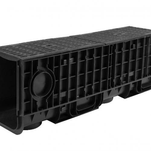 Лоток Ecoteck STANDART 200.326 h333 с решеткой чугунной щелевой C250 (черный) - ТЛК Галеон | Надежный партнер в области каменной продукции и решений для благоустройства городских пространств.