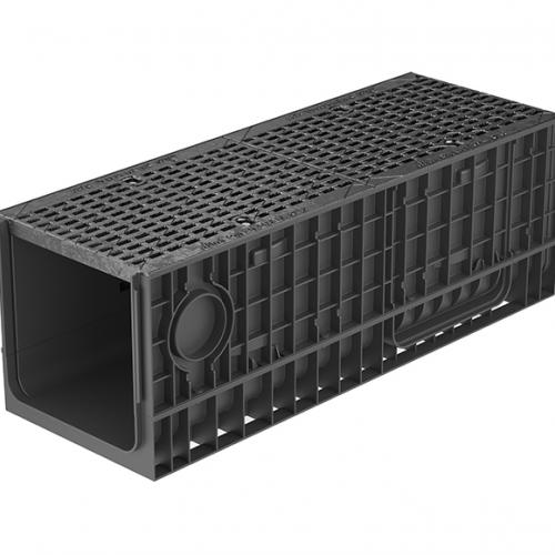 Лоток 300.339 h346 с решеткой чугунной С250 (черный) - ТЛК Галеон | Надежный партнер в области каменной продукции и решений для благоустройства городских пространств.