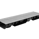 Лоток Ecoteck STANDART 200.96 h100 с решеткой стальной штампованной кл.А15 (черный) - ТЛК Галеон | Надежный партнер в области каменной продукции и решений для благоустройства городских пространств.
