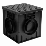 Дождеприемник пластиковый 300х300 в сборе с решеткой чугунной, кл. C250 (черный) - ТЛК Галеон | Надежный партнер в области каменной продукции и решений для благоустройства городских пространств.