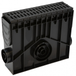 Пескоуловитель 100h435 пластиковый в сборе с решеткой 100 C250 полиамидной (черный) - ТЛК Галеон | Надежный партнер в области каменной продукции и решений для благоустройства городских пространств.