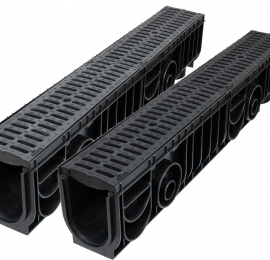 Лоток Ecoteck MEDIUM 100.125 h145 с решеткой пластиковой, кл. C250 (металлик) - ТЛК Галеон | Надежный партнер в области каменной продукции и решений для благоустройства городских пространств.