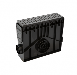 Пескоуловитель 100h435 пластиковый в сборе с решеткой 100 C250 полиамидной (металлик) - ТЛК Галеон | Надежный партнер в области каменной продукции и решений для благоустройства городских пространств.