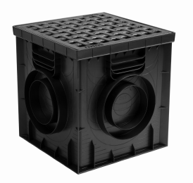 Дождеприемник пластиковый 300х300 в сборе с решеткой чугунной, кл. C250 (черный) - ТЛК Галеон | Надежный партнер в области каменной продукции и решений для благоустройства городских пространств.