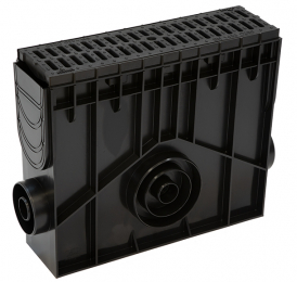 Пескоуловитель 100h435 пластиковый в сборе с решеткой 100 C250 полиамидной (черный) - ТЛК Галеон | Надежный партнер в области каменной продукции и решений для благоустройства городских пространств.