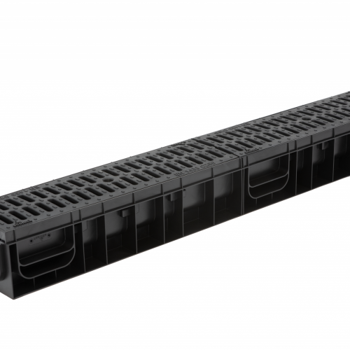 Лоток Ecoteck MEDIUM 100.95 h115 с решеткой пластиковой, кл. C250 (черный) - ТЛК Галеон | Надежный партнер в области каменной продукции и решений для благоустройства городских пространств.