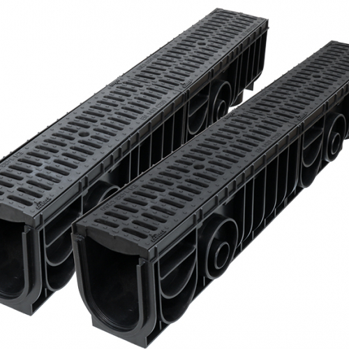 Лоток Ecoteck MEDIUM 100.125 h145 с решеткой пластиковой, кл. C250 (черный) - ТЛК Галеон | Надежный партнер в области каменной продукции и решений для благоустройства городских пространств.